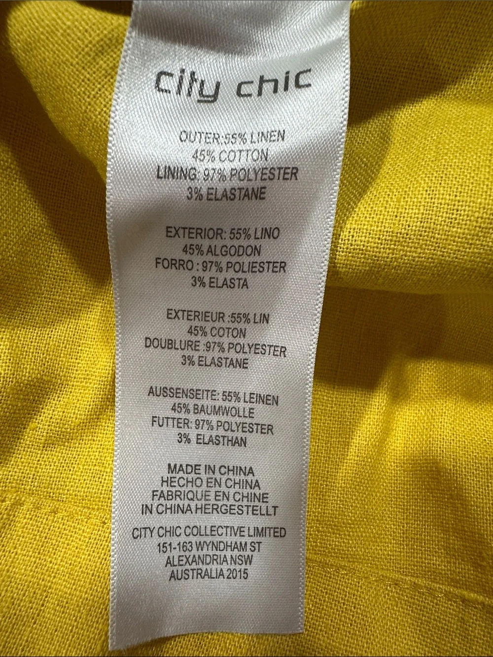City Chic Yellow Linen Blend Bow Smocked Back Sundress Women's XXL/24 - Picture 3 of 10